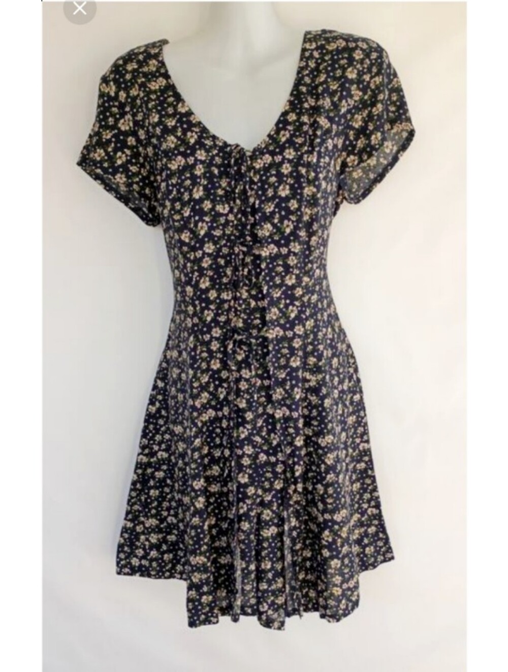 Vintage Y2K 90s Marnie West Black Floral Romper Charmed Whimsigoth Size Medium